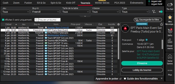 PokerStars Freeroll events.