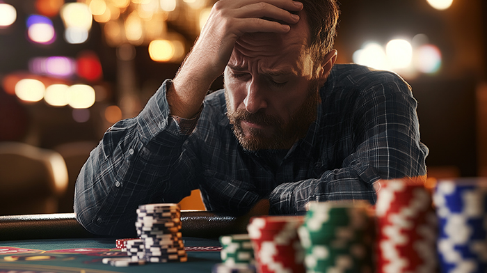 Un joueur de poker frustré