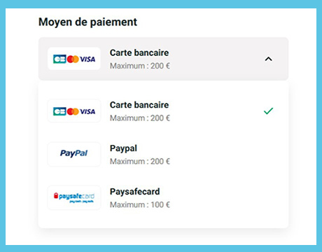 Choisissez la méthode de paiement