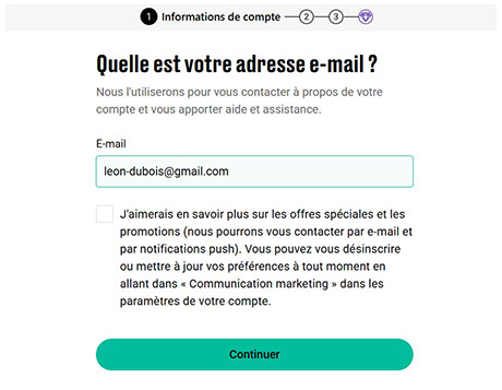 Réaliser le processus d’inscription;
