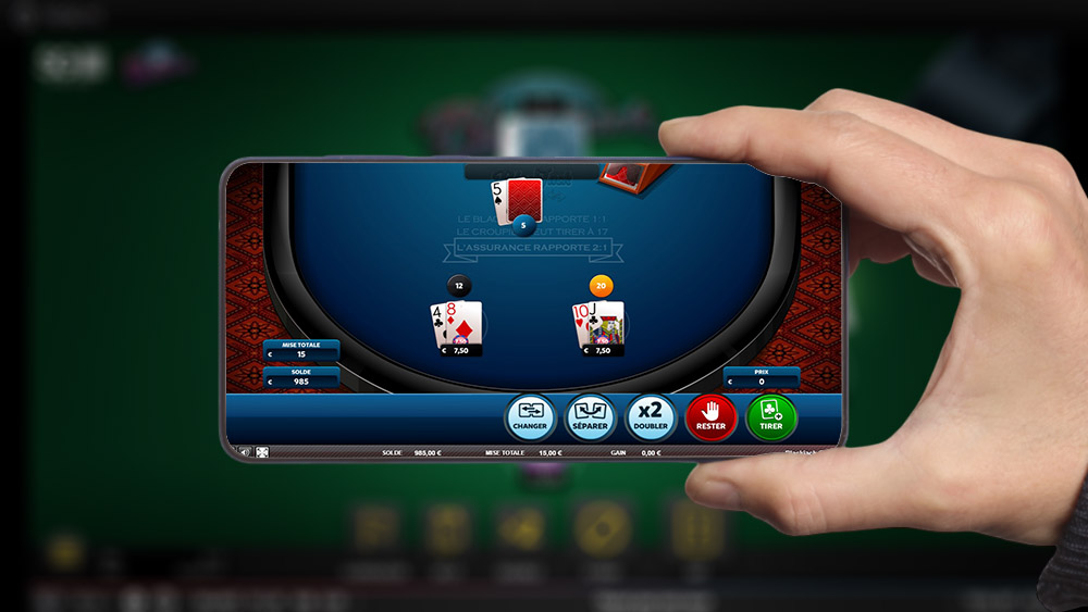 Blackjack sur un appareil mobile