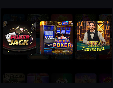 Accéder à la section vidéo poker