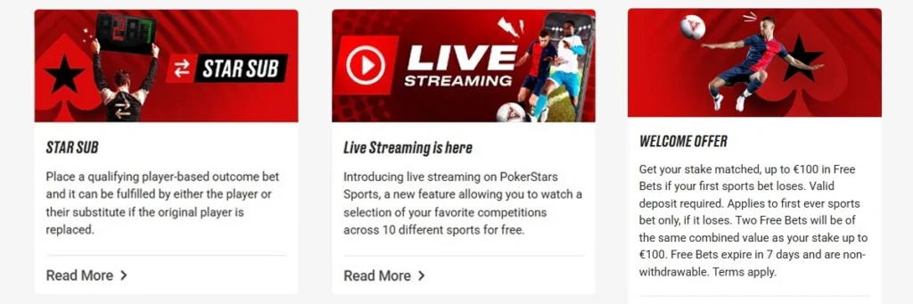 Bonus et offres promotionnelles PokerStars Sports