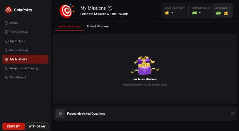 Mes missions sur CoinPoker