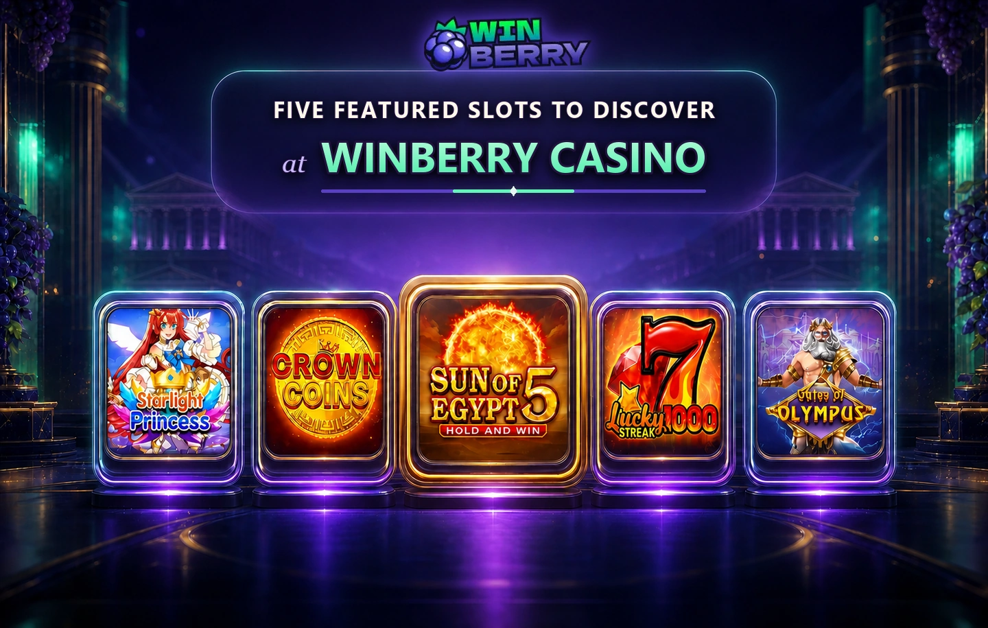 Cinq machines à sous à découvrir sur Winberry Casino