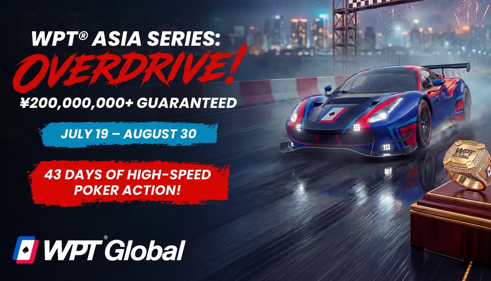 WPT Global garantit ¥200 000 000 dans les WPT Asia Series: Overdrive!