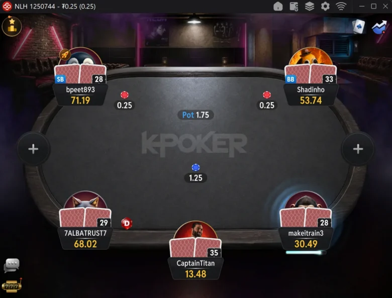 Tables K-Poker sur CoinPoker
