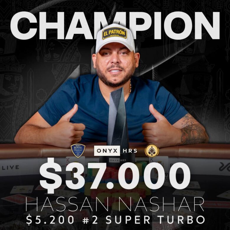 Le $5,200 Super Turbo (28 entrées) attribue le premier trophée de la série. Après un deal à cinq, le Sénégalais Hassan Nassar dit « El Patron » remporte le titre et empoche $37K.