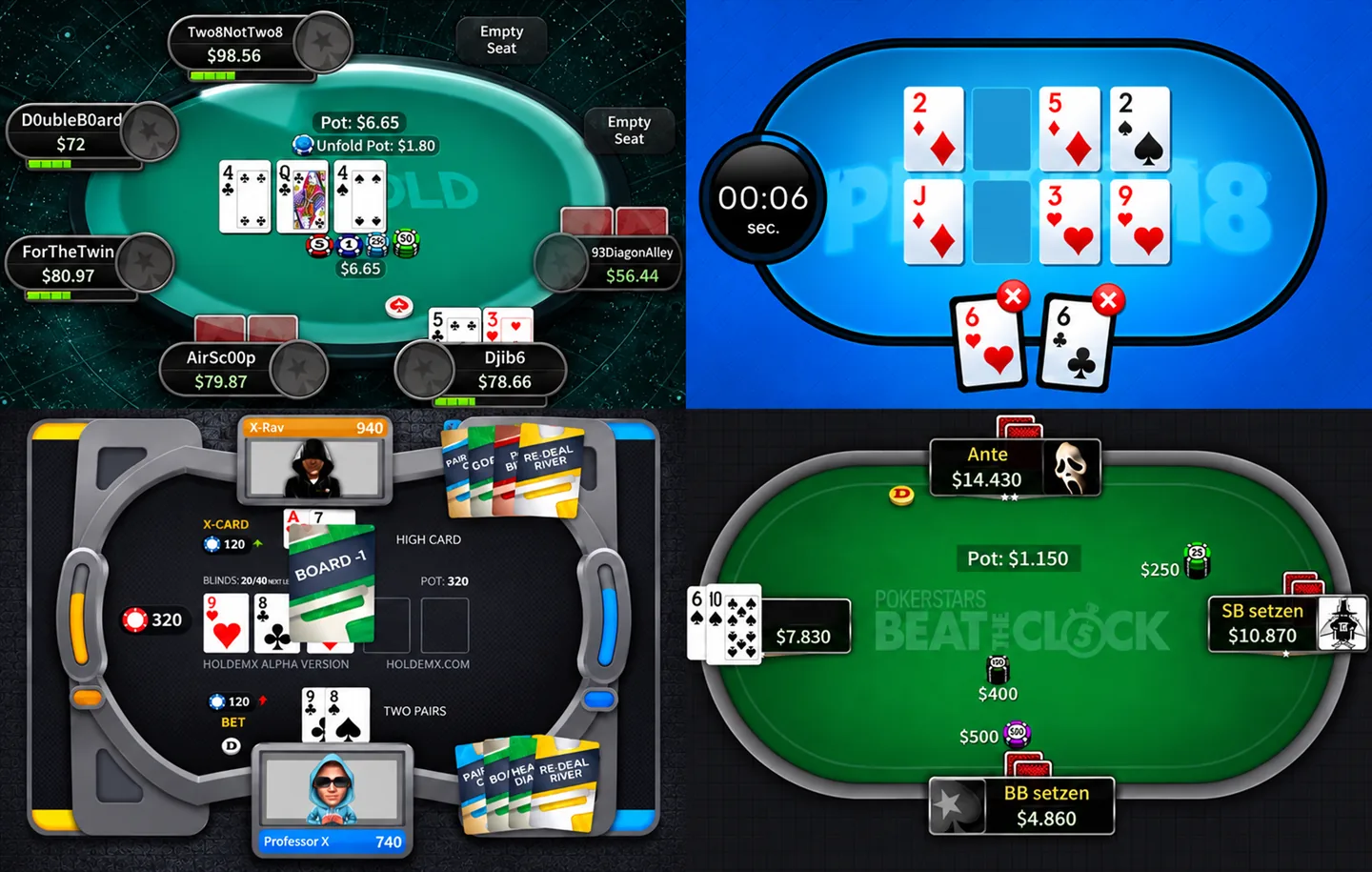 Quatre variantes insolites de poker en ligne qui ont rapidement disparu