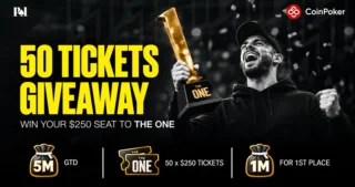 PokerListings met en jeu 50 tickets de $250 pour The One $5,000,000 GTD sur CoinPoker. Conditions à remplir avant le 9 octobre 2026.
