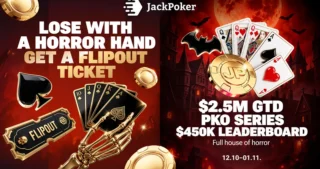 JackPoker lance deux promotions Halloween : Full House of Horror ($2,95 M en garanties et leaderboards) et Monster Hand Hunt
