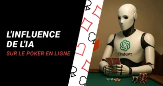 Robot assis à table de poker cartes